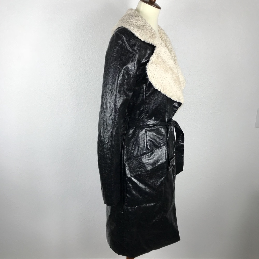 L'Agence Black Fully Lined Side Pocket Belted Coat - Picture 4 of 8
